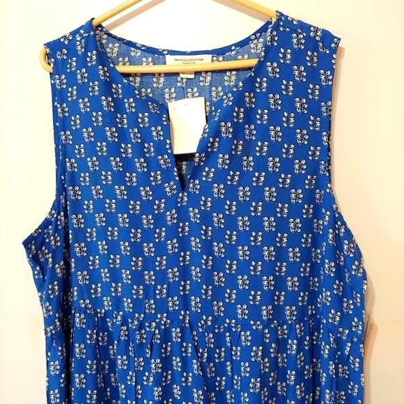 BEACH Lunch Lounge Tiered Ruffle Mini Dress in Athen Blue - Picture 6 of 13